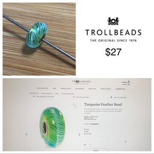 Trollbeads - Turquoise Feather Bead